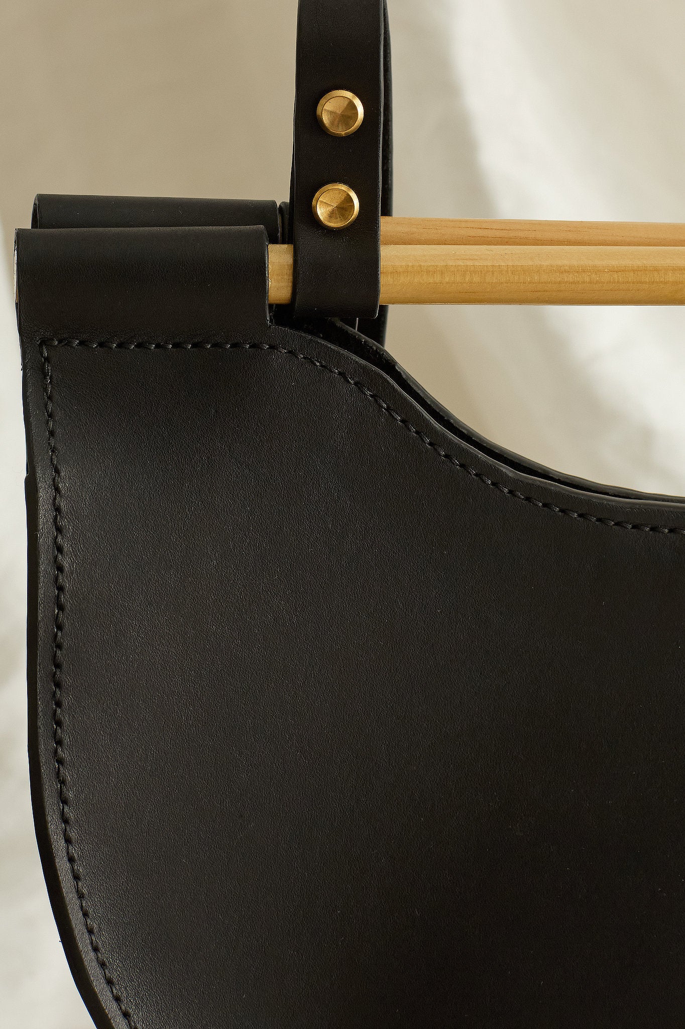 Angled view of the Celine leather shoulder bag in black